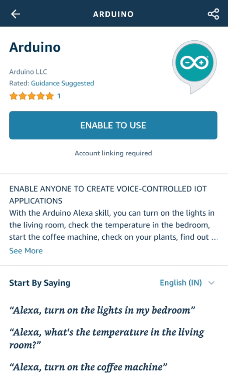 Alexa Skill for Arduino