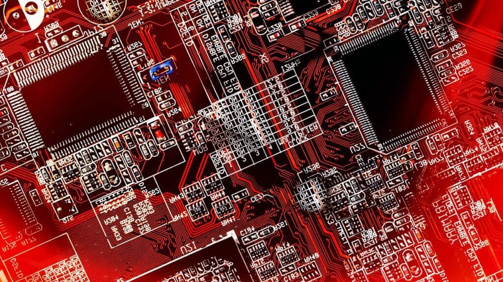 PCB with Red Solder Mask