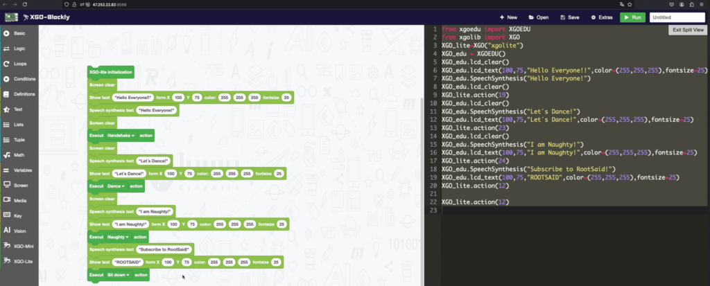 Programming Mode of XGO Robot